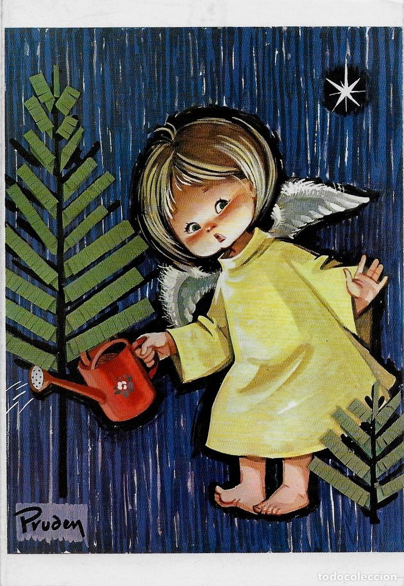 Postcards: 6027T -PRUDEN-&Aacute;NGEL REGANDO ABETOS- IMP. EUROCROMO S.L.- PRUDEN SERIE 558.1 - DIPTICA 14,5X10 CM