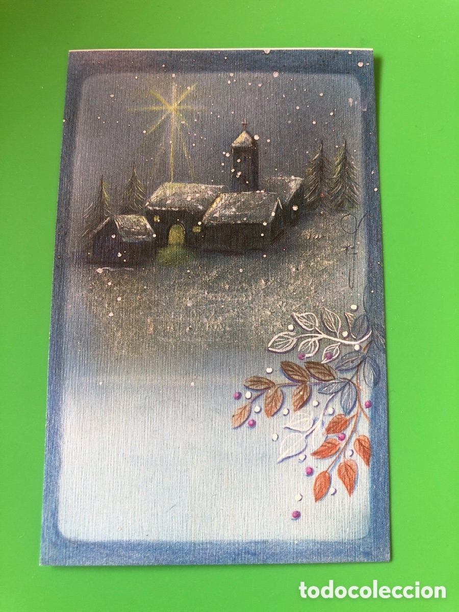 Postcards: Postal Navidad. Estrella y pueblo. Sin escribir. ASM