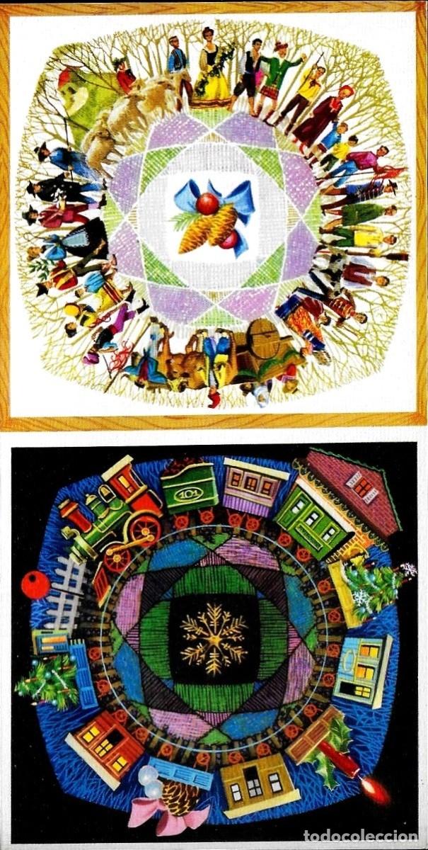 Cartoline: 6064T- ALEGORIA NAVIDE&Ntilde;A-NAVIDAD, UNION EN EL MUNDO- EDIC.SABADELL S. AVET 3183- DIPTICA 17X8,5 CM-