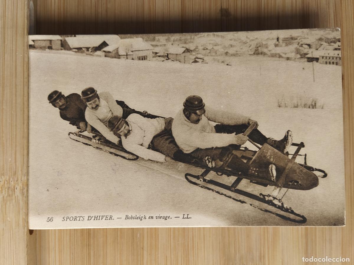 Cartoline: SPORTS D'HIVER - HOMBRES EN TRINEO -POSTAL ANTIGUA-(107.887)