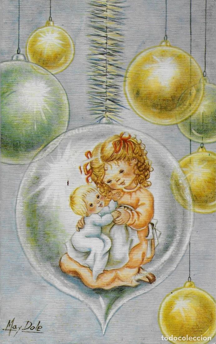 Cartoline: 6082T - MAY DOLE - PRECIOSA ILUSTRACI&Oacute;N NAVIDE&Ntilde;A (FALTA REVERSO) 13,5X8,5 CM - DATA 1985