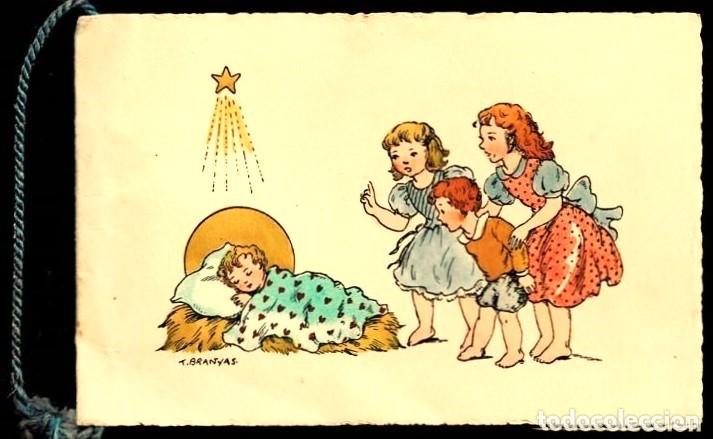 Postcards: 2053S - T. BRANYAS- BEL&Eacute;N, EL NACIMIENTO - ANTIGUA Y PRECIOSA POSTAL DIPTICA 15X10 CM - DATA 1951