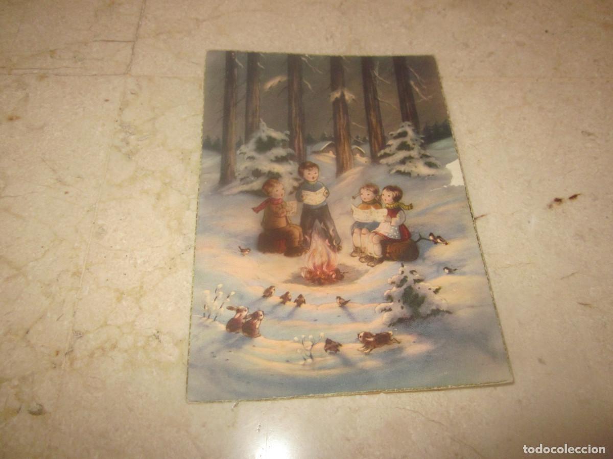 Cartoline: POSTAL FELICITACION NAVIDAD ESCRITA A&Ntilde;O 1955
