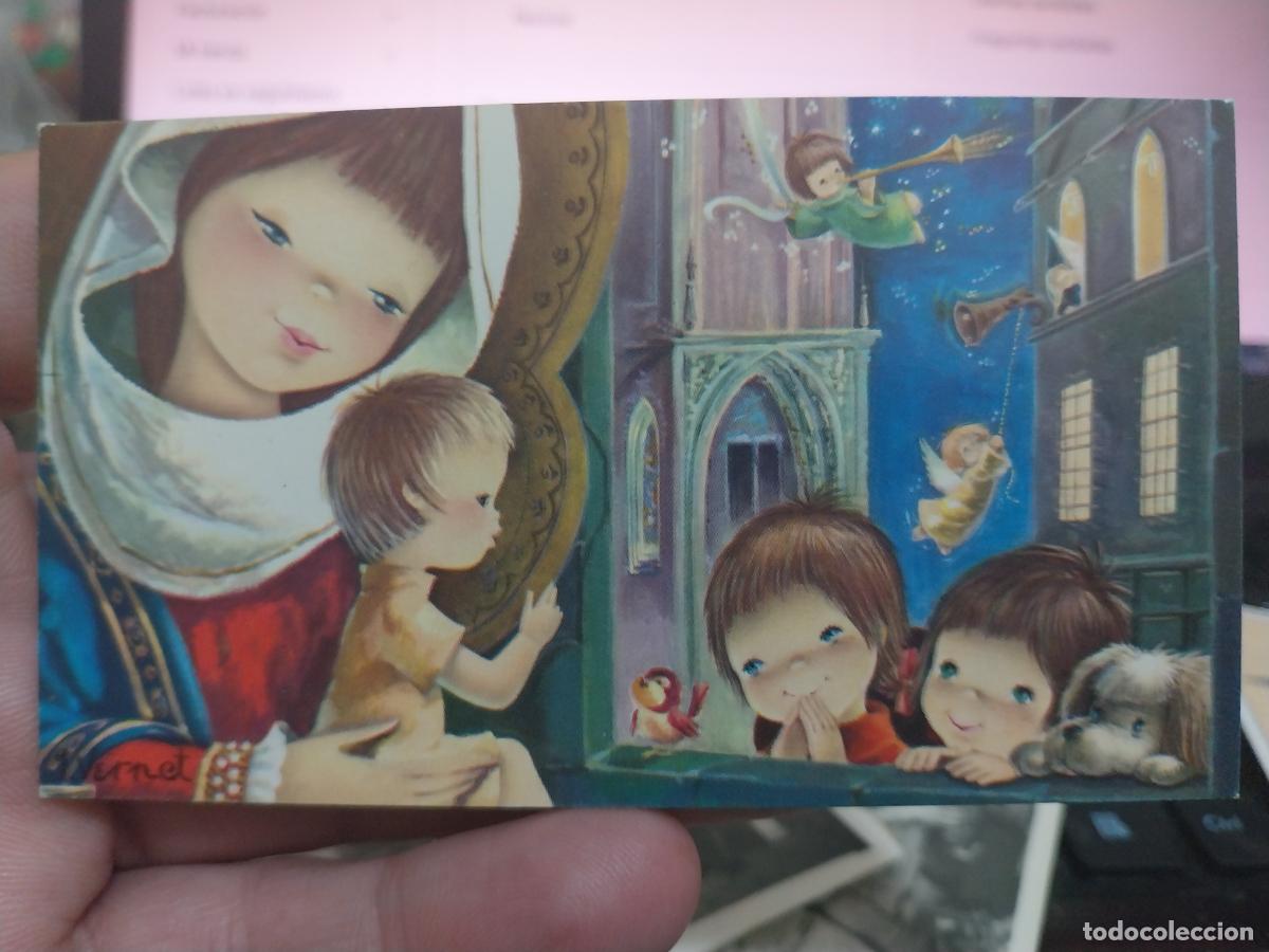 Cartoline: NAVIDAD RECORDATORIO ILUSTRACI&Oacute;N M VERNET 10,5 X 5 CM