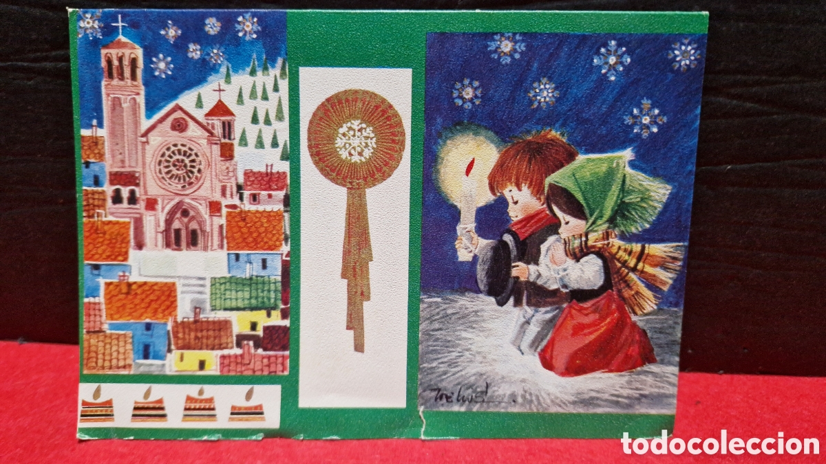 Postales: Preciosa postal de Navidad. Diptico. Escrita - Foto 3