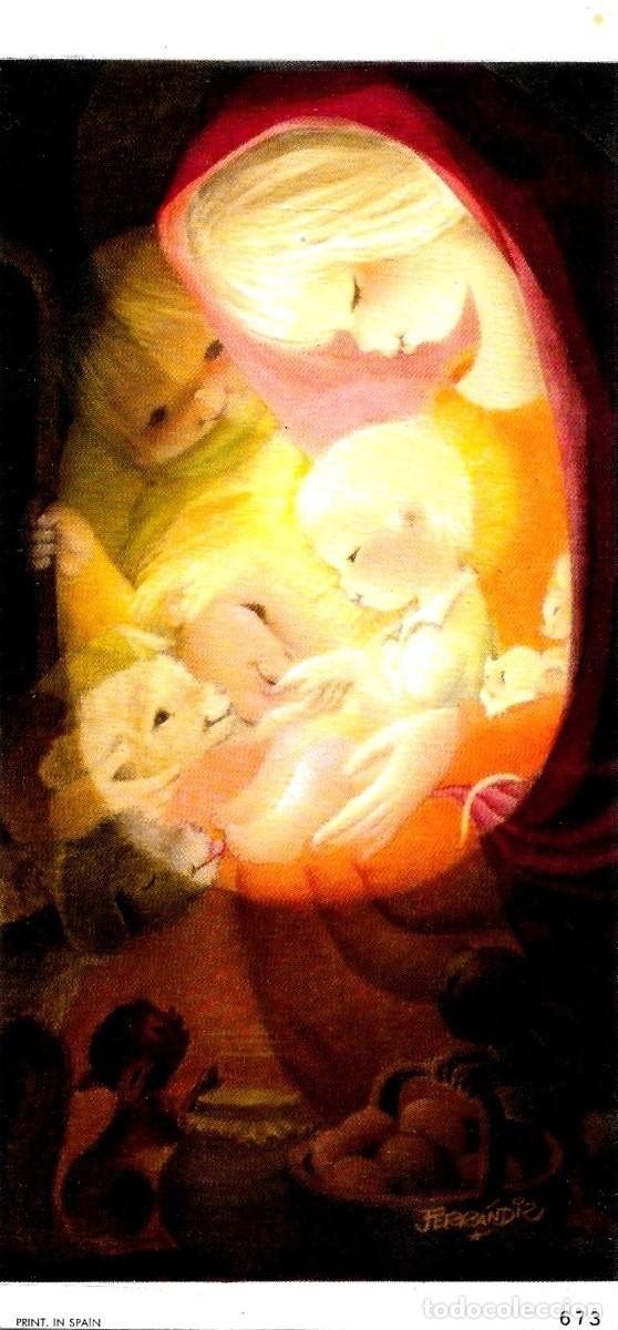 Cartes Postales: 0823I - FERR&Aacute;NDIZ N&ordm; 673- LA VIRGEN CON EL NI&Ntilde;O EN EL REGAZO - 14X6,5 CM
