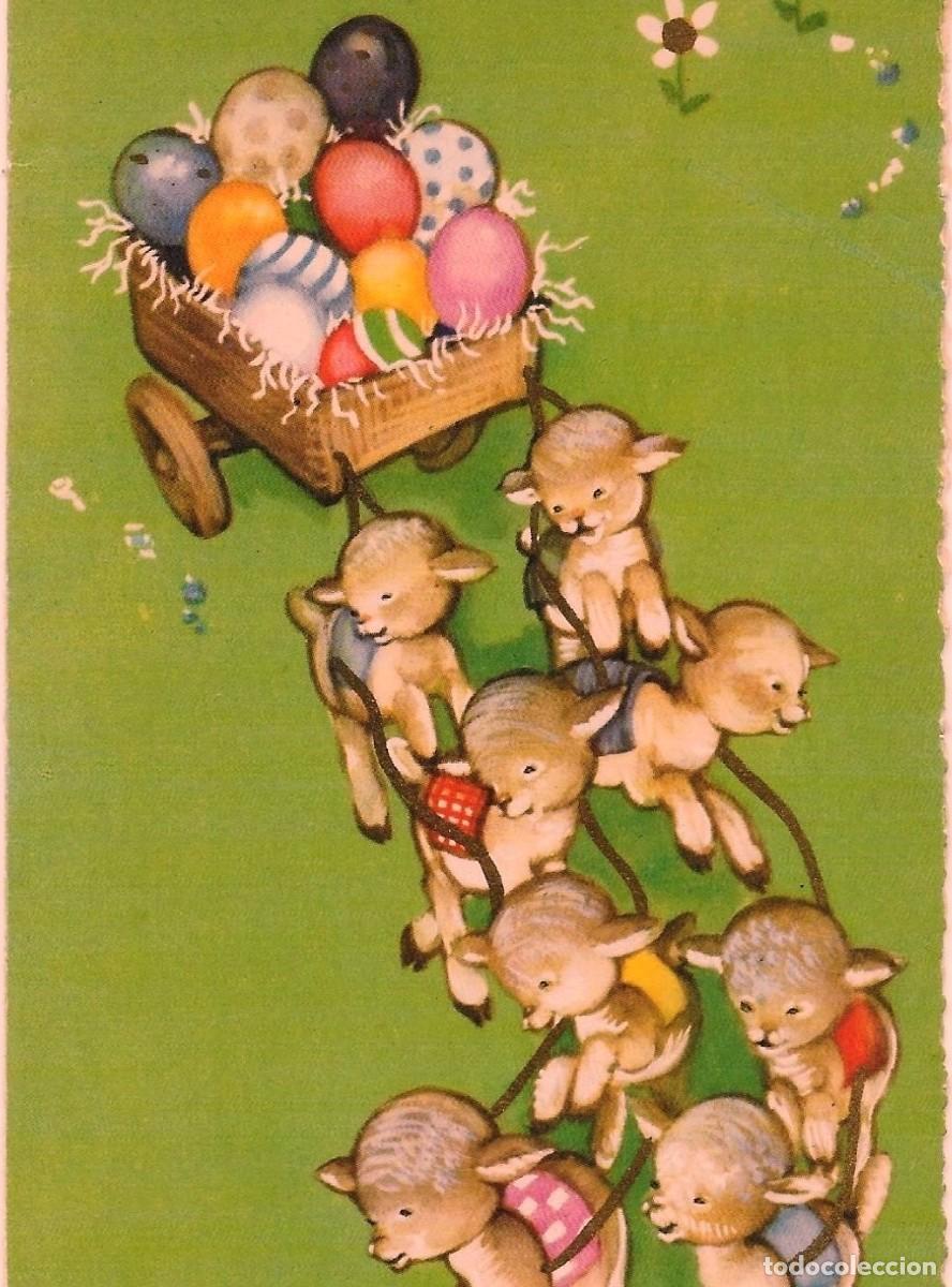 Postais: 0879G - ROSER PUIG- PASCUAS - EDICIONES ORTIZ 592-4-DIPTICA, TROQUELADA 16X8,5 CM-NUEVA-IMP. 1964