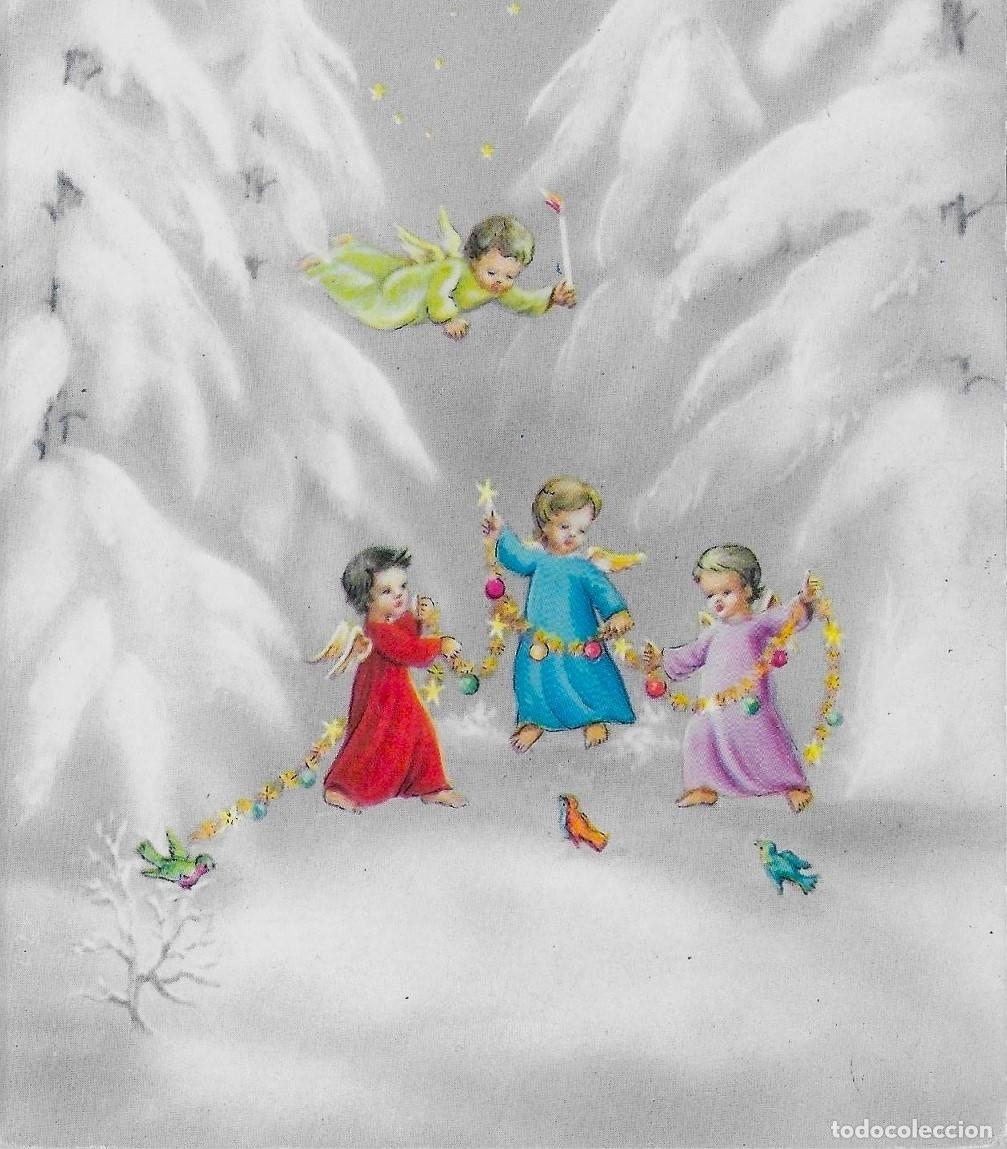 Cartes Postales: 0846H - EDICIONES SUBI 10508.4 -&Aacute;NGELITOS FESTEJANDO NAVIDAD- DIPTICA 15X10,8 CM - IMPRESA 1962