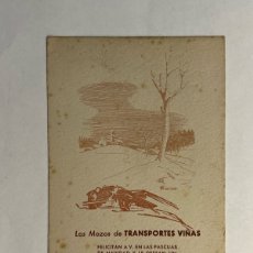 Postales: MANLLEU BARCELONA. FELICITACION NAVIDAD.. LOS MOZOS DÉ TRANSPORTES VIÑAS… (A.1949)
