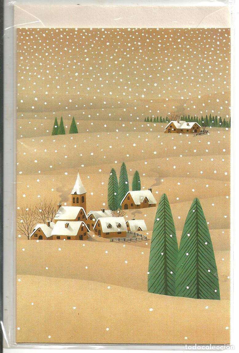 Postais: FELICITACION NAVIDAD *PAISAJE NEVANDO* BUSQUETS GRUART 02.002.440.2 - DIPTICA, 13X9 CM, CON SOBRE