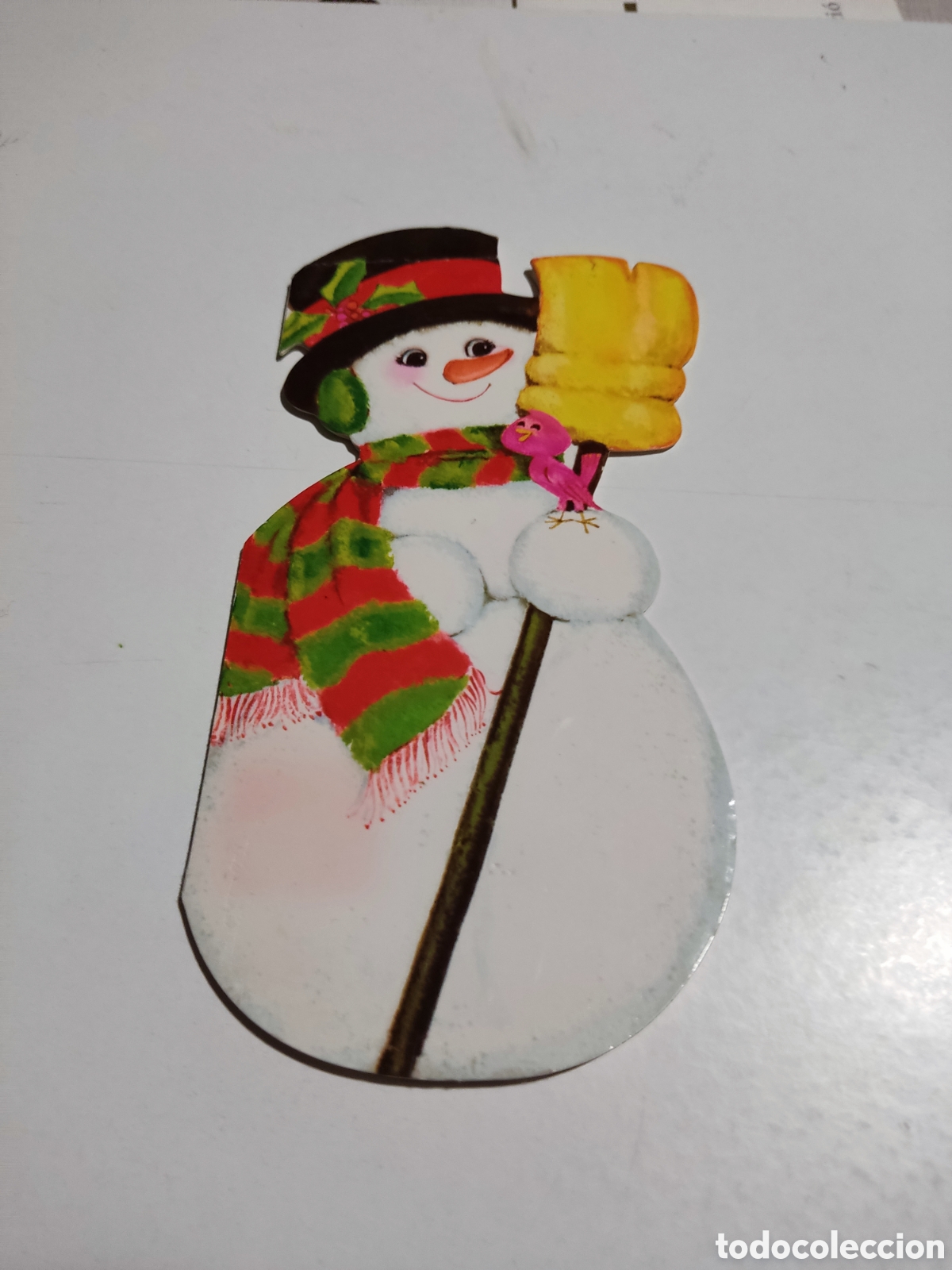 Postales: Postal troquelada mu&ntilde;eco de nieve, feliz navidad
