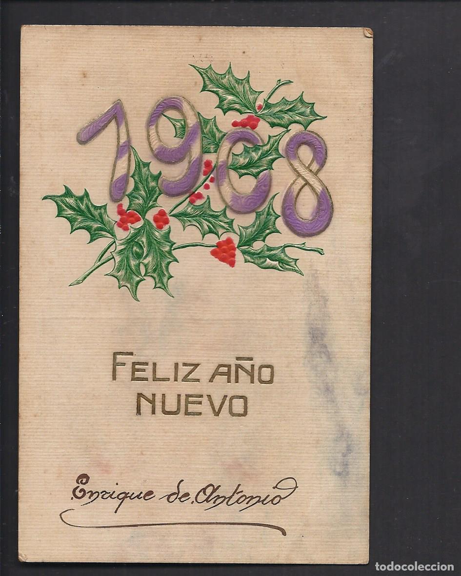 Postkarten: Antigua postal . 1908. Feliz A&ntilde;o Nuevo