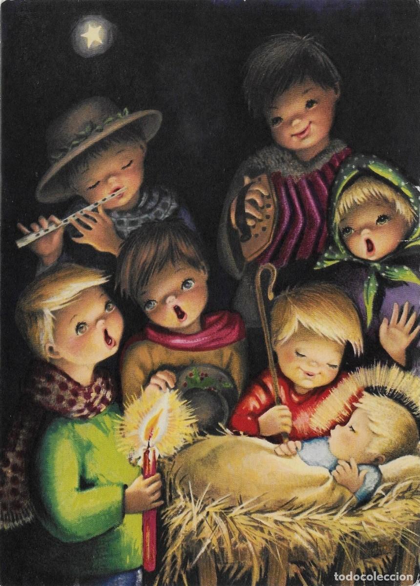 Postcards: 6061V - UN CORO DE FELICIDAD - EDICIONES ANCORA SERIE 1433.2 - ANTIGUA, DIPTICA 19,3X13,8 CM