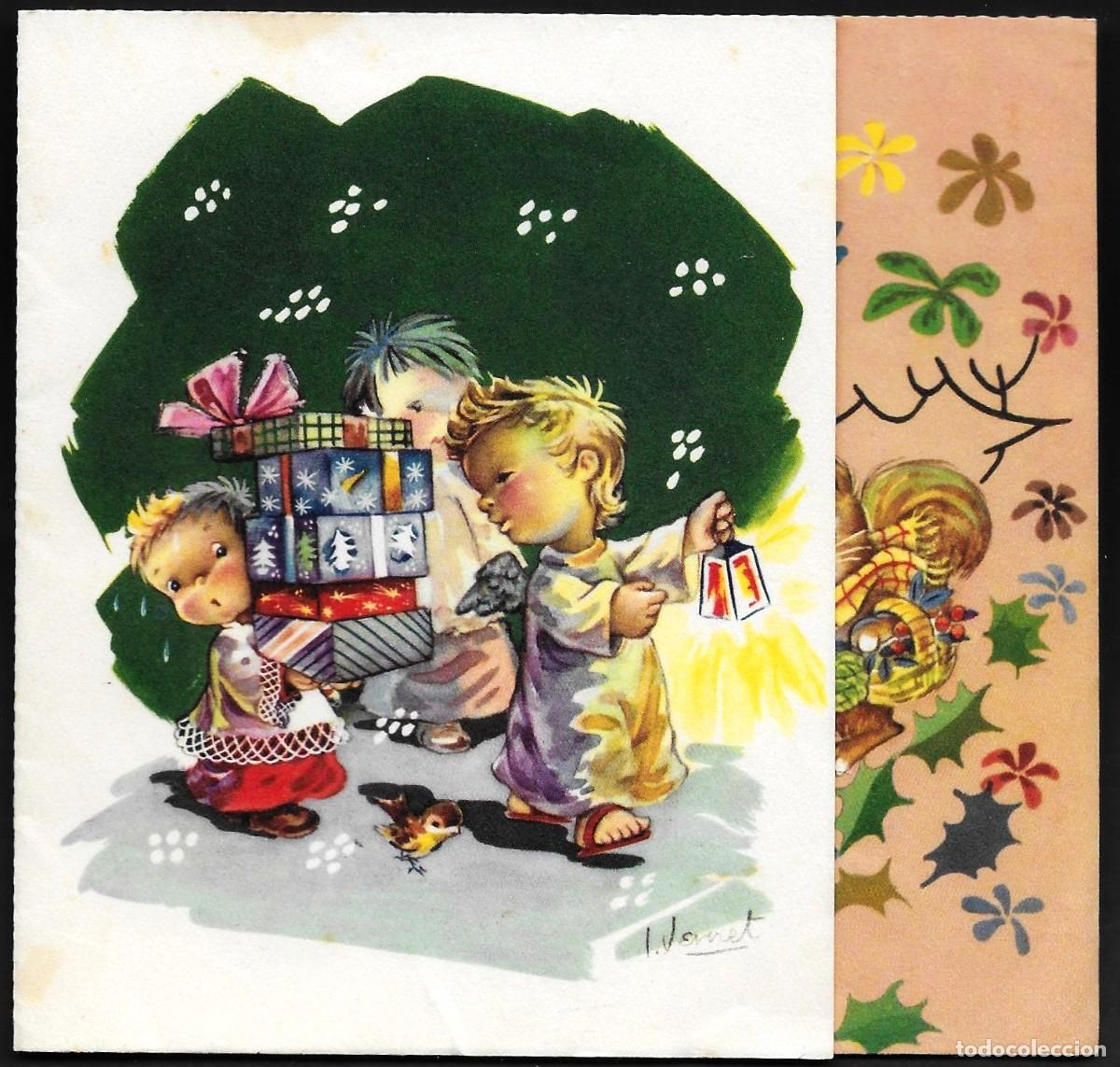 Postcards: 6089V - EDICIONES CyZ 1486.6 - DIPTICA 12,5X12 CM - DATA 1959 - ILUSTRA VERNET- DIBUJO INTERIOR