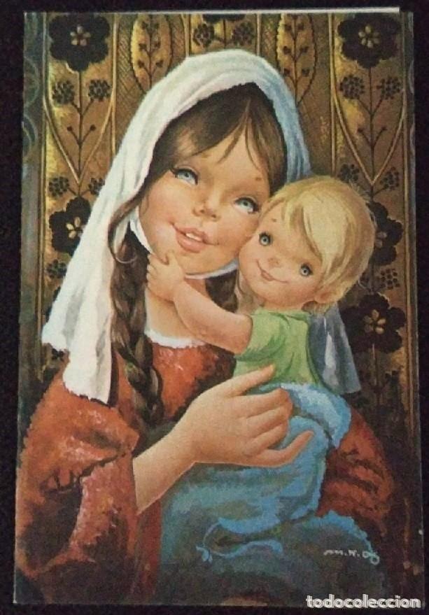 Postkarten: 6098V - MRG - LA VIRGEN Y EL NI&Ntilde;O - EDICIONES CyZ 1942.34.D -DIPTICA 11,8X7,8 CM