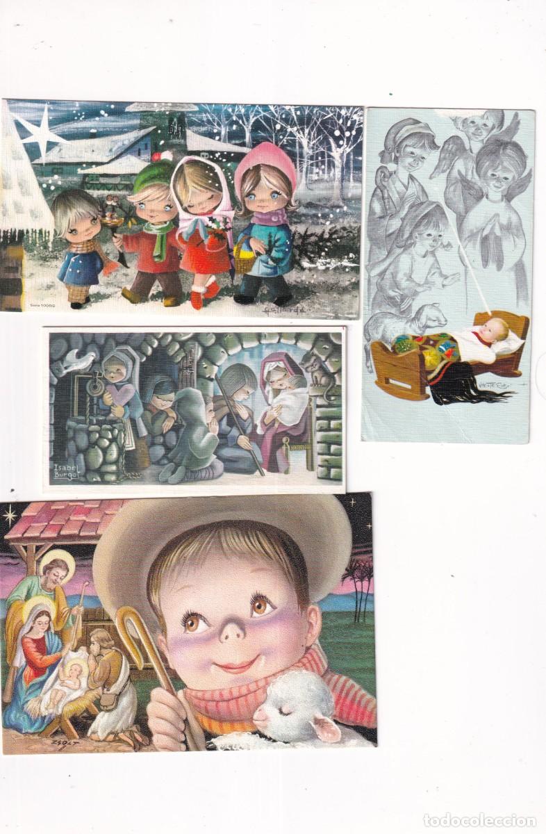 Cartes Postales: Lote de 4 felicitaciones de navidad Vicente Roso, Isabel Burgos, Gallarda, etc