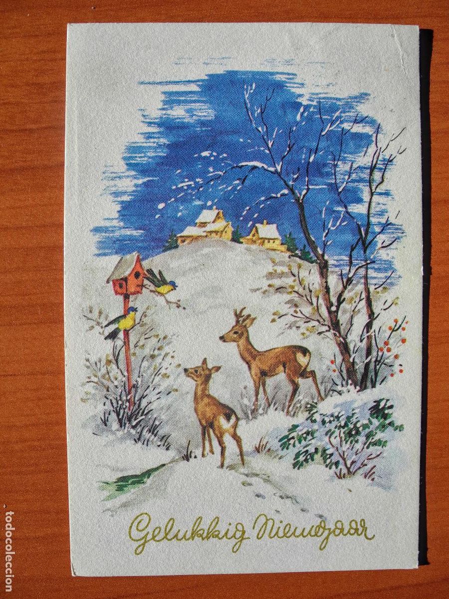 Cartes Postales: Postal Navidad Cervatillo Ciervo paisaje nevado Circulada sin sello 9x14