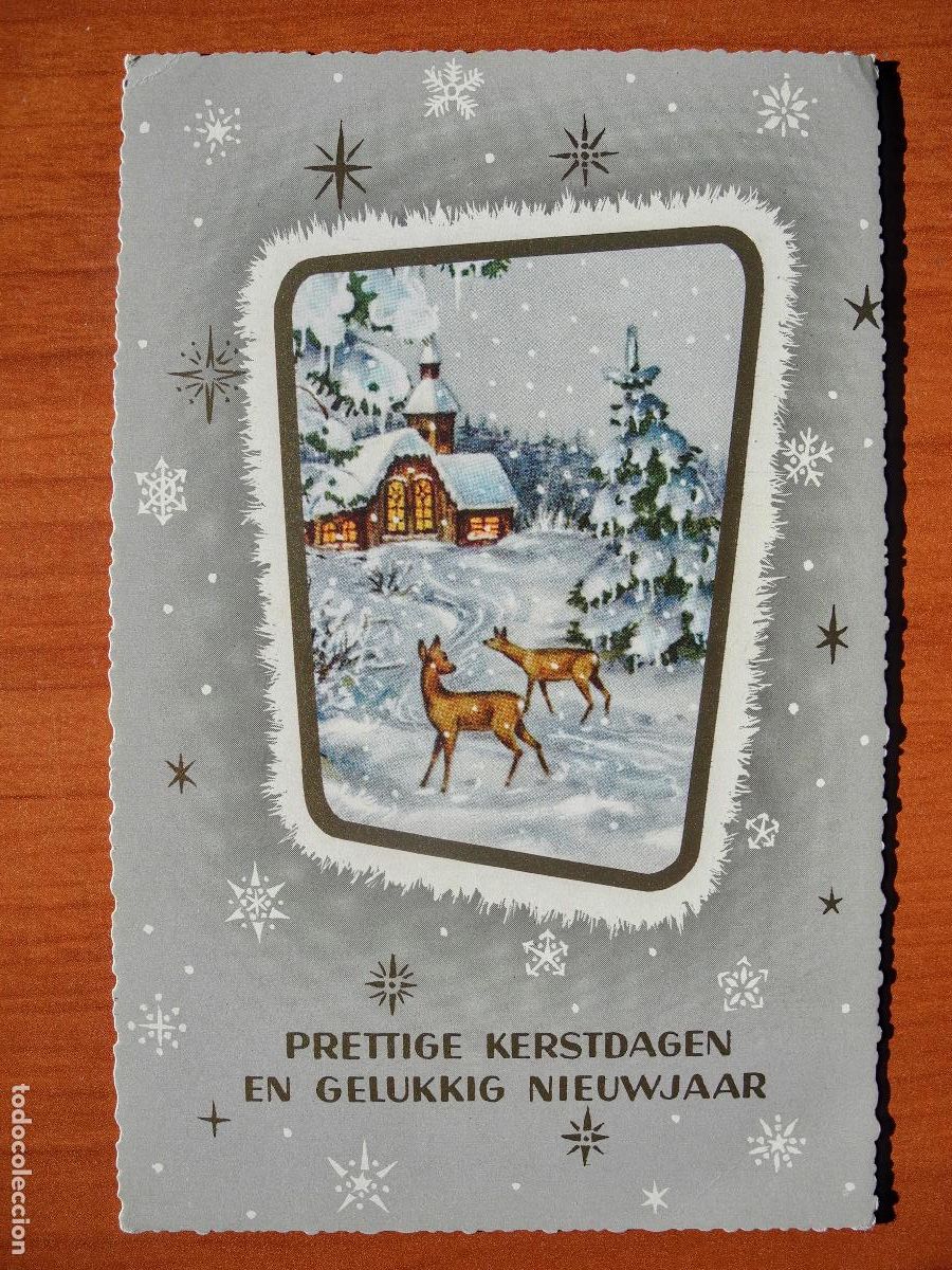 Cartes Postales: Postal Navidad Cervatillo Ciervo paisaje nevado Escrita no circulada 9x14