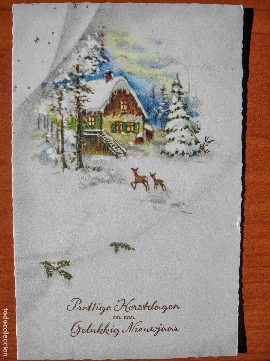 Cartes Postales: Postal Navidad Cervatillo Ciervo paisaje nevado circulada con sello 1967 9x14