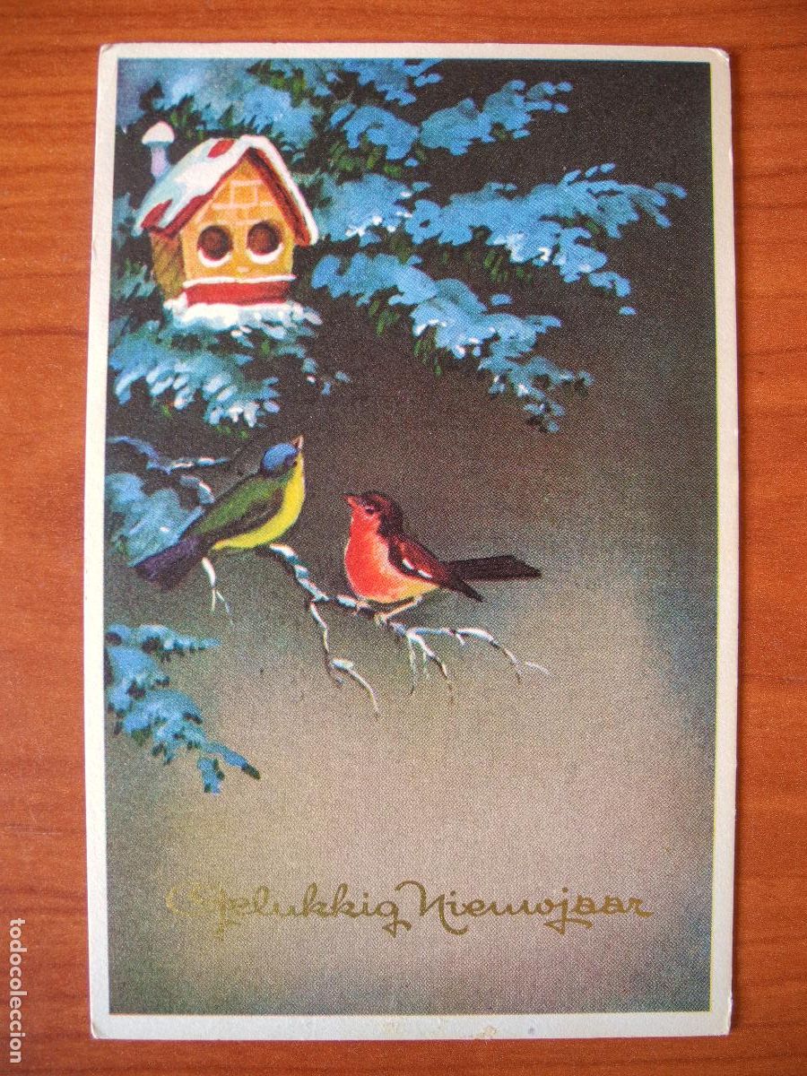 Postais: Postal Navidad pajaritos nido Nueva 9x14