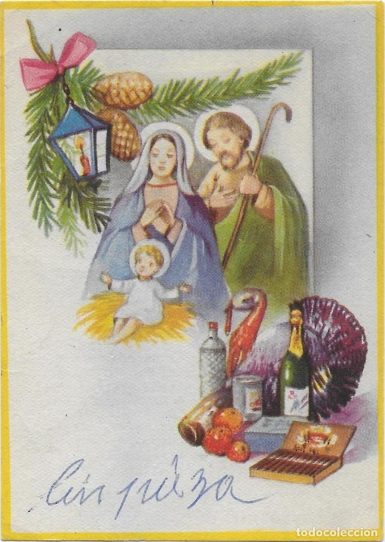 Postkarten: 6059W - ANTIGUA TARJETA NAVIDE&Ntilde;A (AGUINALDOS) &rdquo;LIMPIEZA&rdquo;- LA CLARA LUZ DE BEL&Eacute;N- 1962 - 11X8 CM