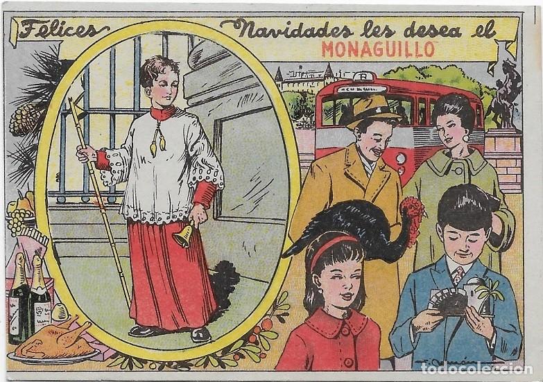 Postkarten: 6060W -EL MONAGUILLO LES DESEA FELICES NAVIDADES- NTIGUA TARJETA DE FELICITACI&Oacute;N-OFICIOS, AGUINALDO