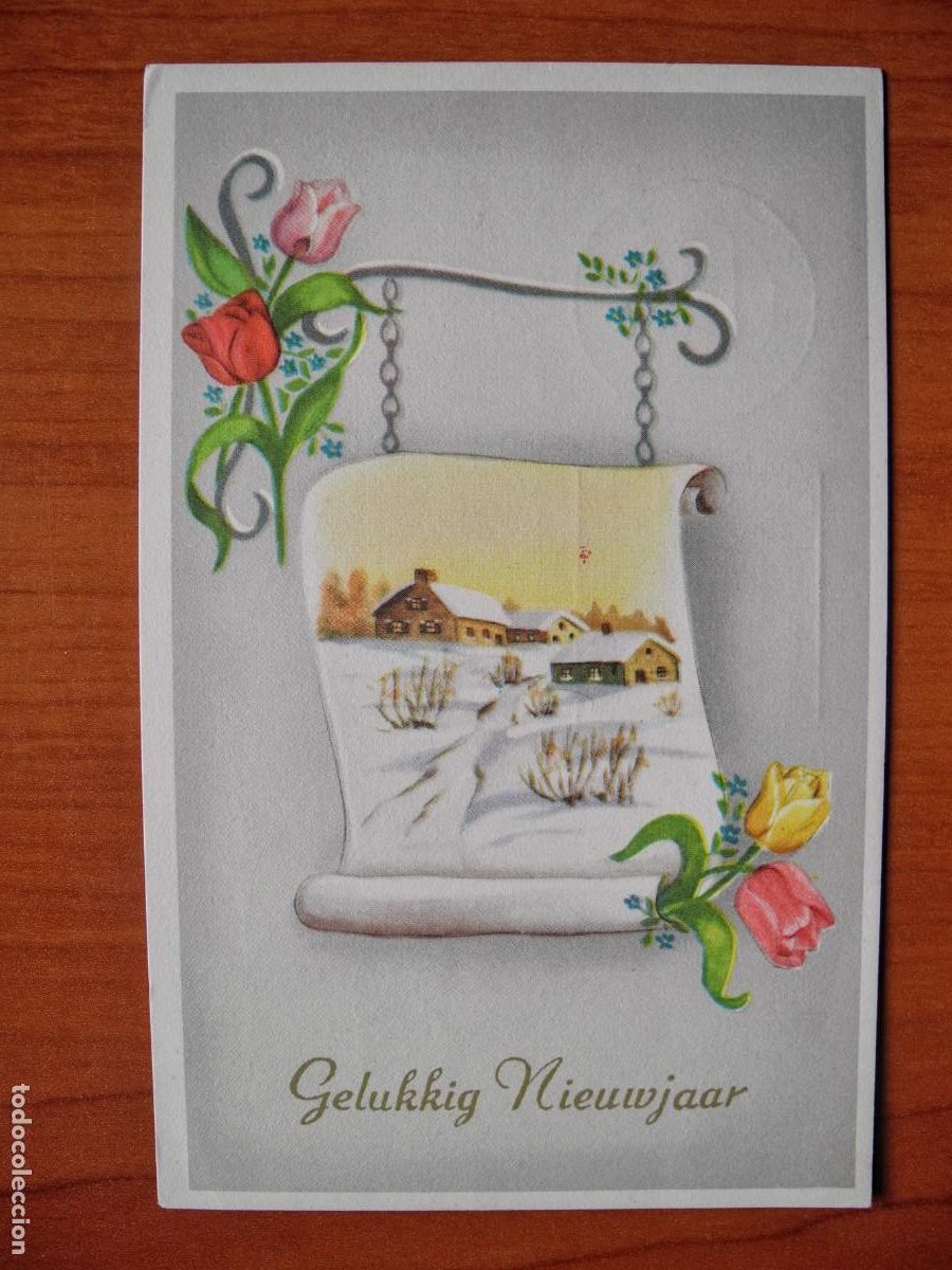 Postcards: Postal Navidad. Paisaje nevado. Tulipanes. Circulada con sello 1970. 9x14