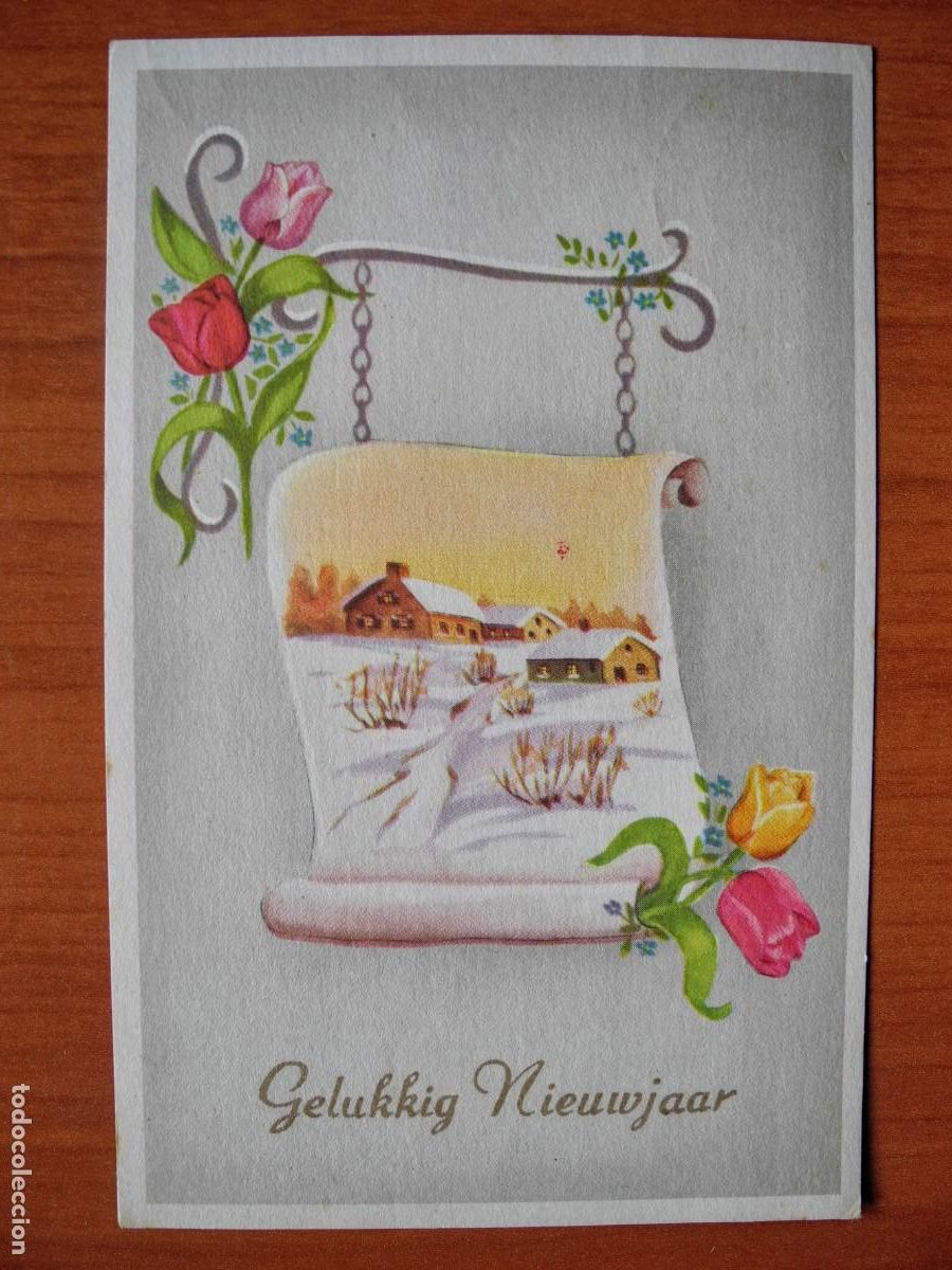 Postcards: Postal Navidad. Paisaje nevado. Tulipanes. Circulada con sello 1965. 9x14