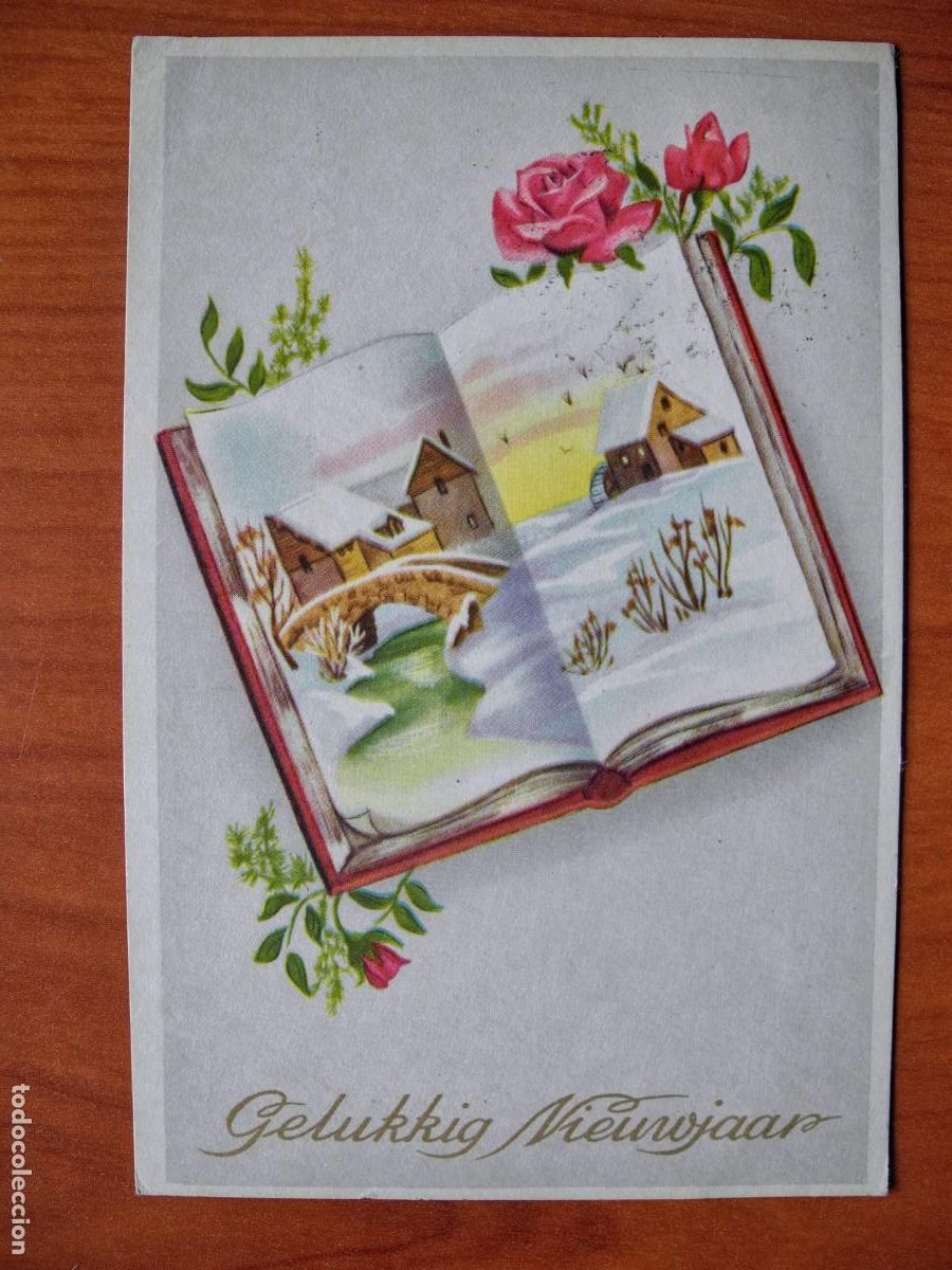 Postcards: Postal Navidad. Paisaje nevado. Flores. Circulada con sello 1969 9x14