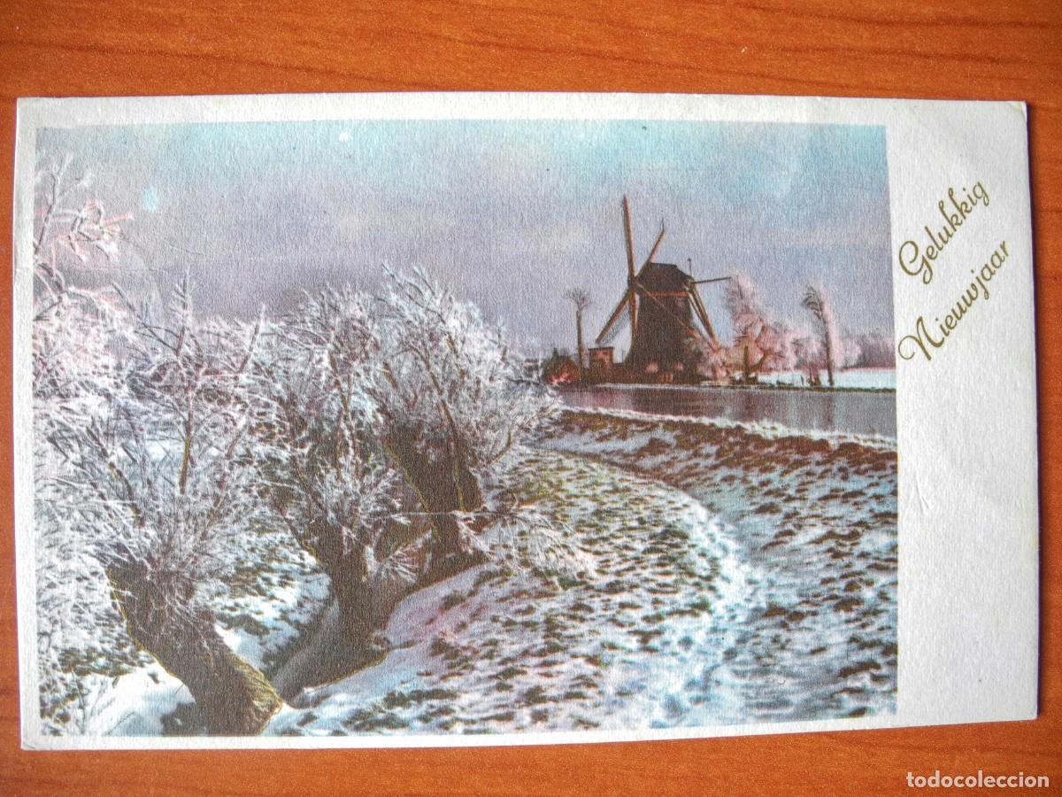 Postcards: Postal Navidad. Paisaje nevado. Molino r&iacute;o Circulada sin sello 1961 14x9