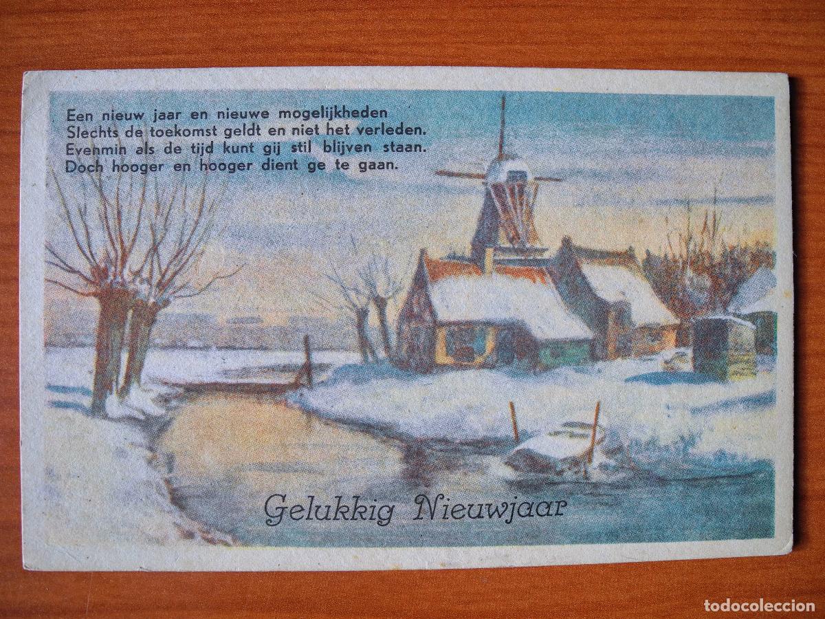 Postcards: Postal Navidad. Paisaje nevado. Molino r&iacute;o. Circulada sin sello 1939 14x9
