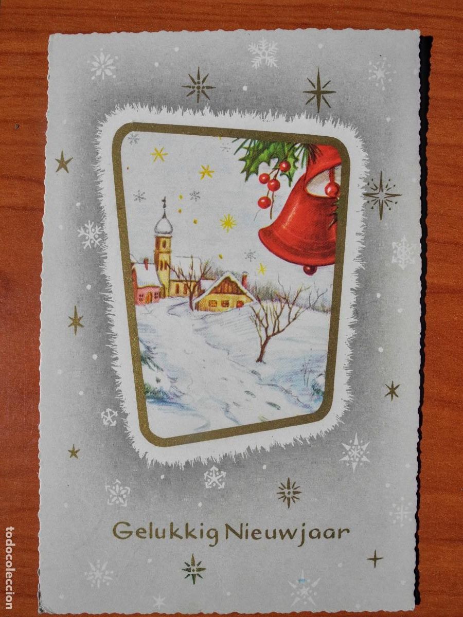 Postcards: Postal Navidad. Paisaje nevado. Campana. Circulada con sello 9x14