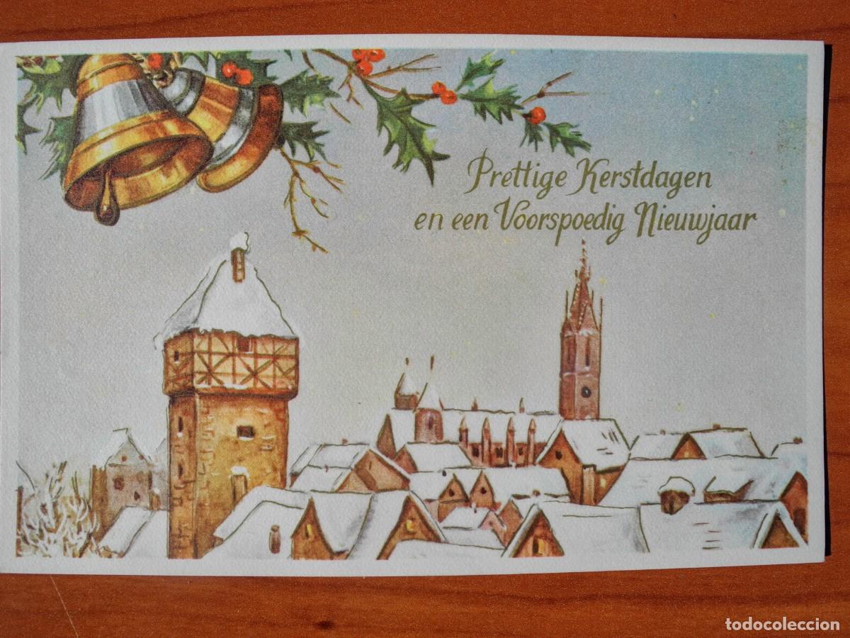 Postcards: Postal Navidad. ciudad nevada. Acebo. Campanas Escrita 9x14