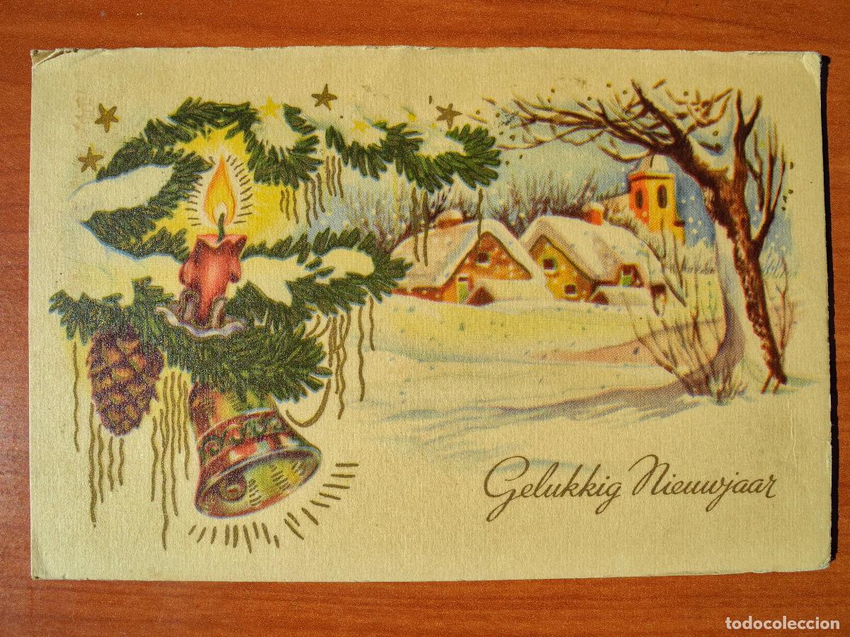 Postais: Postal Navidad. Paisaje nevado. Campana Circulada sin sello 1952 9x14