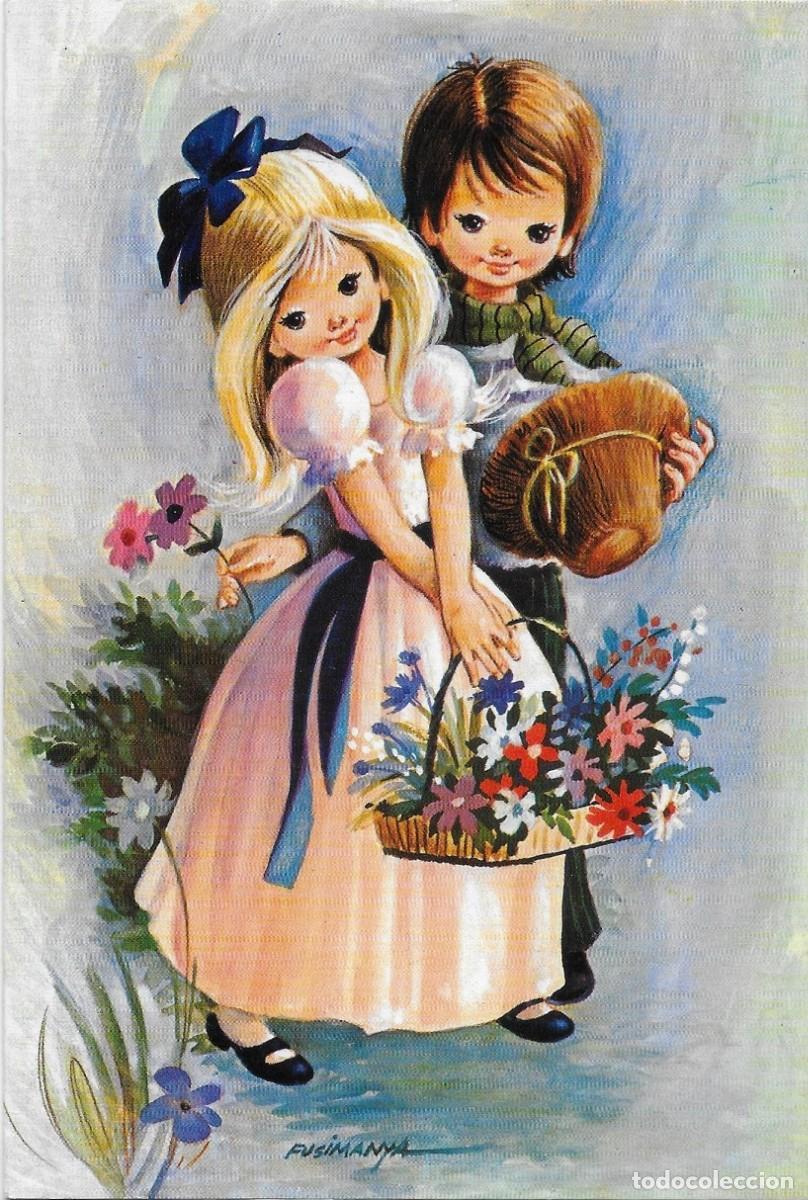 Postcards: 6092W - FUSIMANYA - UNA ILUSTRACI&Oacute;N MUY PRIMOROSA -EDICIONES SAVIR 221.14-D - DIPTICA 17X11 CM