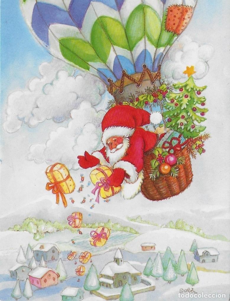 Postcards: 6099W - SOL&Aacute; - SANTA REPARTIENDO REGALOS- EDICIONES EDICROMO SERIE 7933.2 - DIPTICA 18,5X11 CM