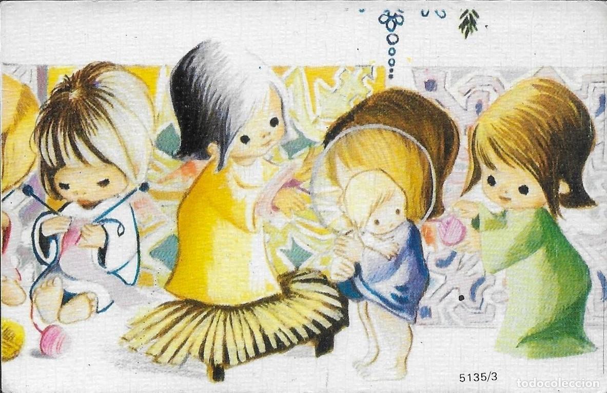 Postais: 6029Y - GALLARDA? - SERIE 5135-3- MIMANDO AL ANGELITO - 10X6,5 CM - DATA 1974