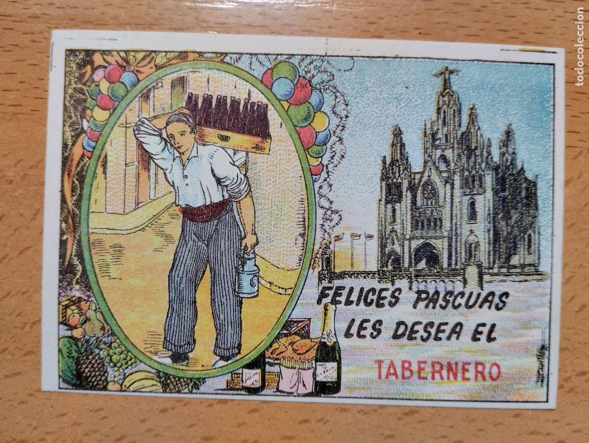 Postais: TABERNERO les desea felices Pascuas (en la parte de detr&aacute;s tiene un poema)