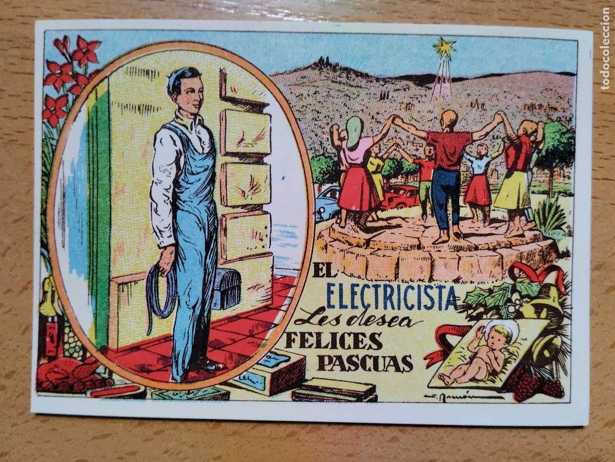Postais: EL ELECTRICISTA les desea felices Pascuas (en la parte de detr&aacute;s tiene un poema) A&Ntilde;O 1967