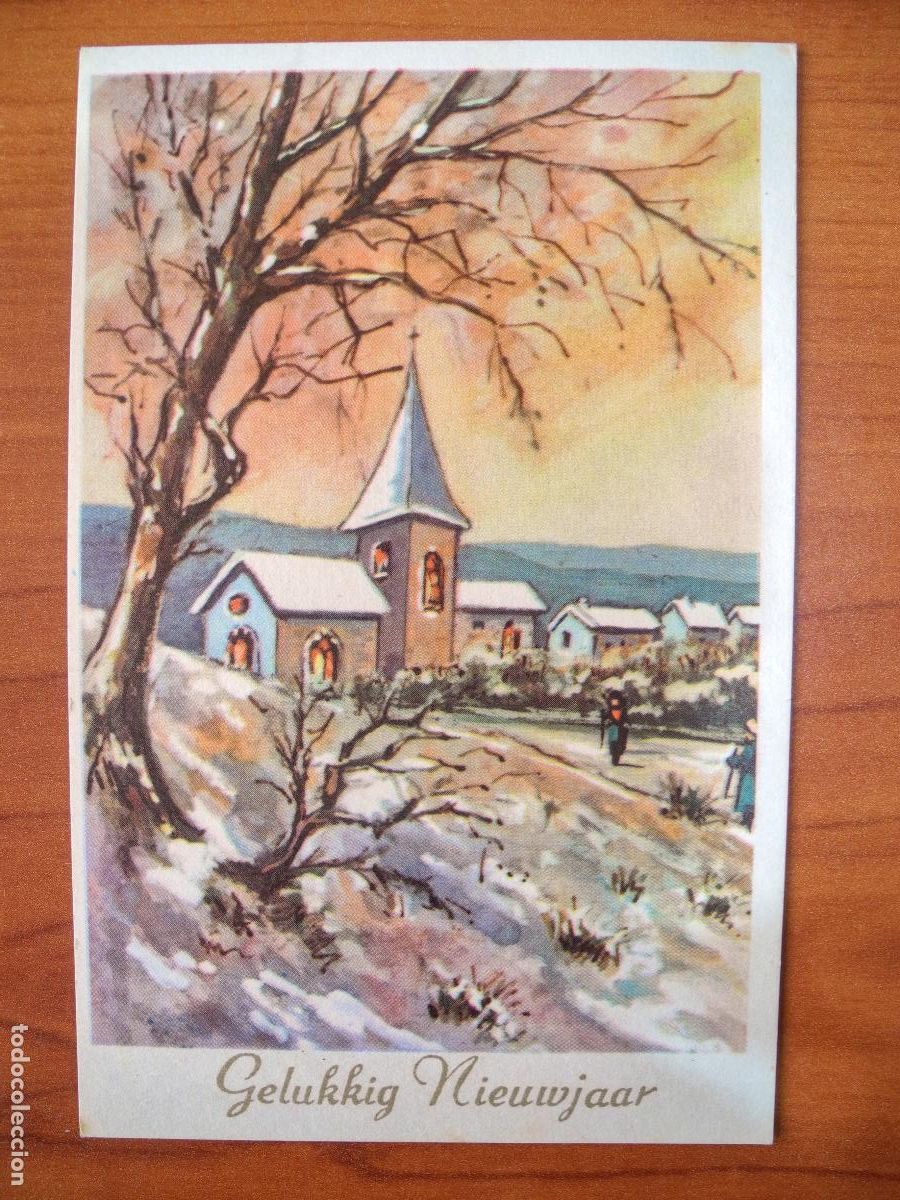Postkarten: Navidad Paisaje nevado Personas Circulada con sello 1978 9x14