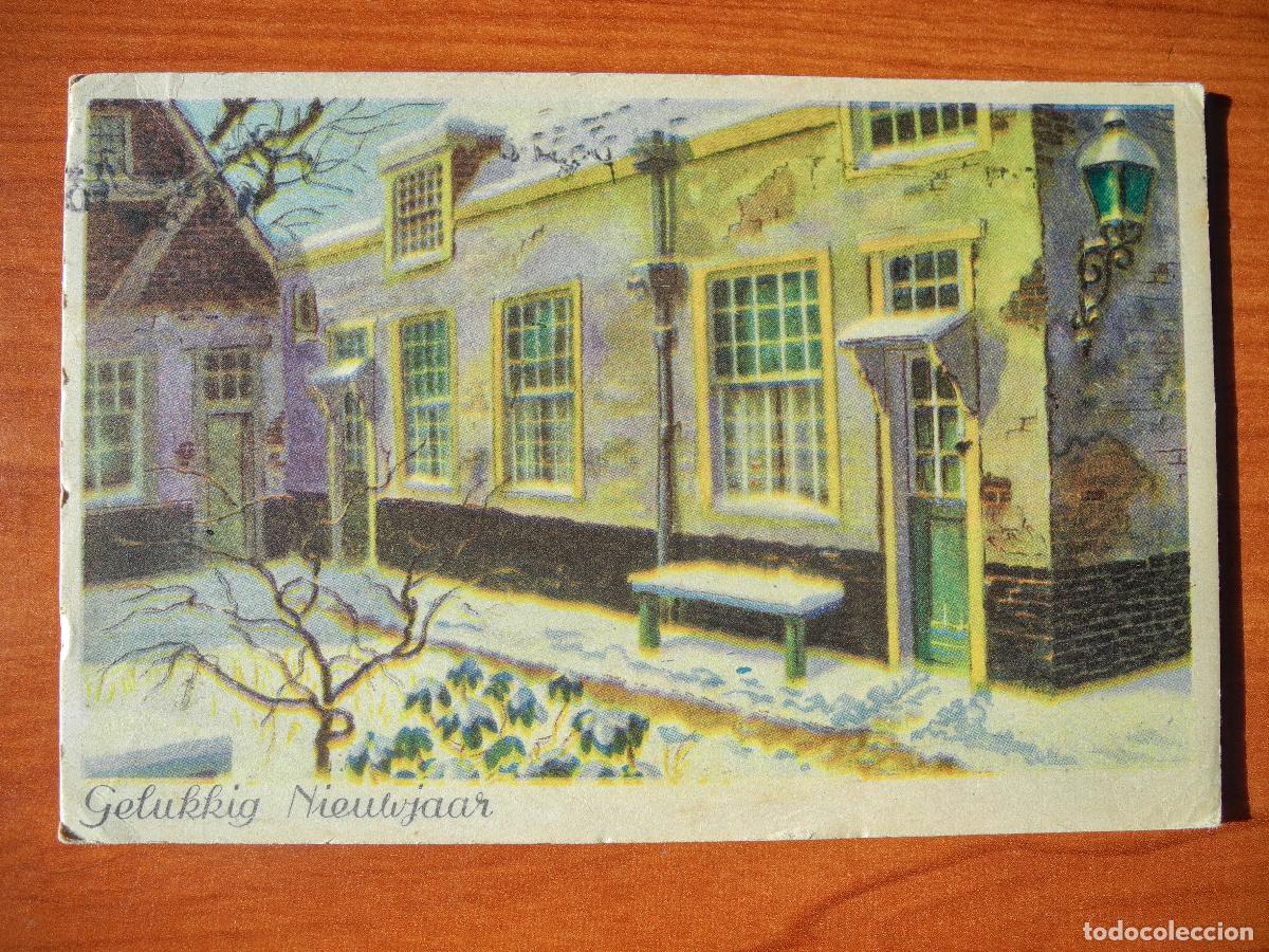 Postcards: Navidad. Paisaje nevado. Casa. Circulada con sello 1943 14x9
