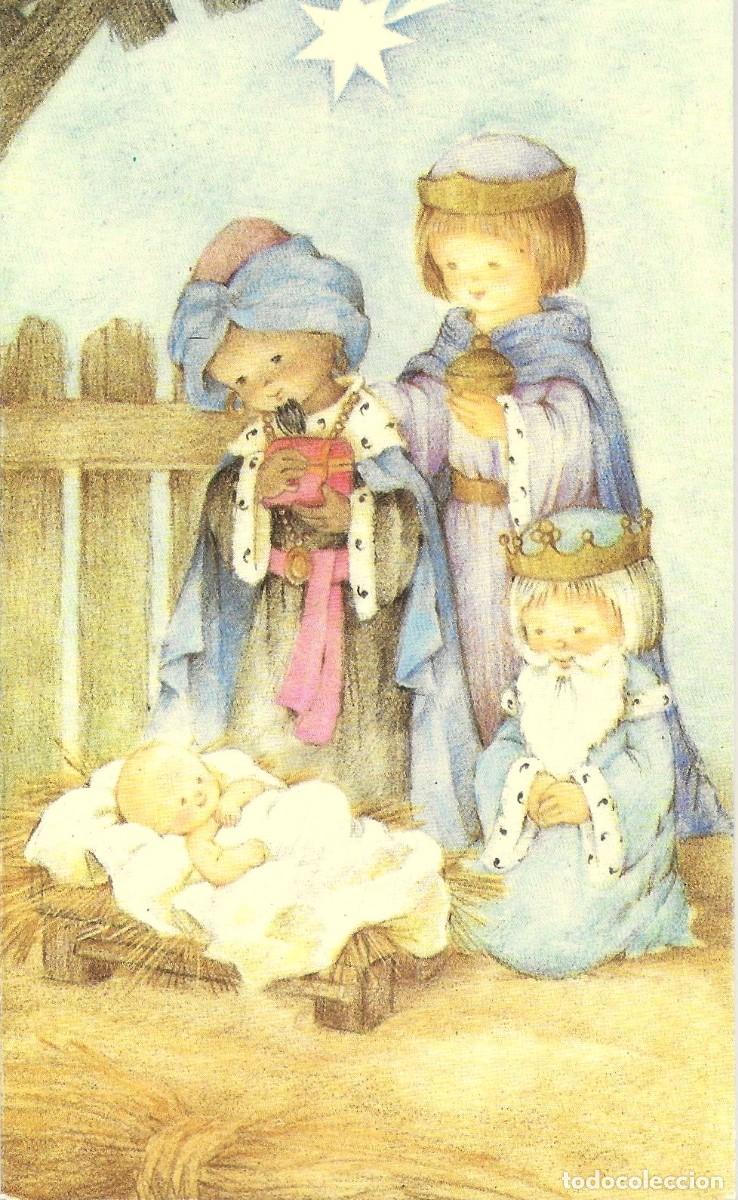 Postcards: 2096P- MARIA- EDIC. ESTAMPA 30.847-D - LOS REYES DE ORIENTE VISITAN AL NI&Ntilde;O -DIPTICA 16,3X8,3 CM
