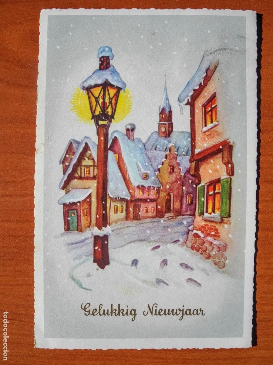 Postales: Navidad. Paisaje nevado. Farola. Circulada con sello 1964 9x14