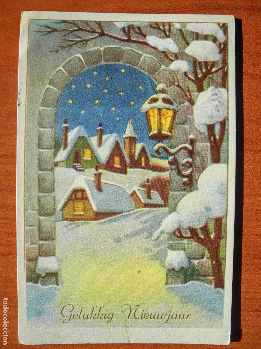 Postcards: Navidad. Paisaje nevado. Portal Farol. Circulada con sello 1959 9x14