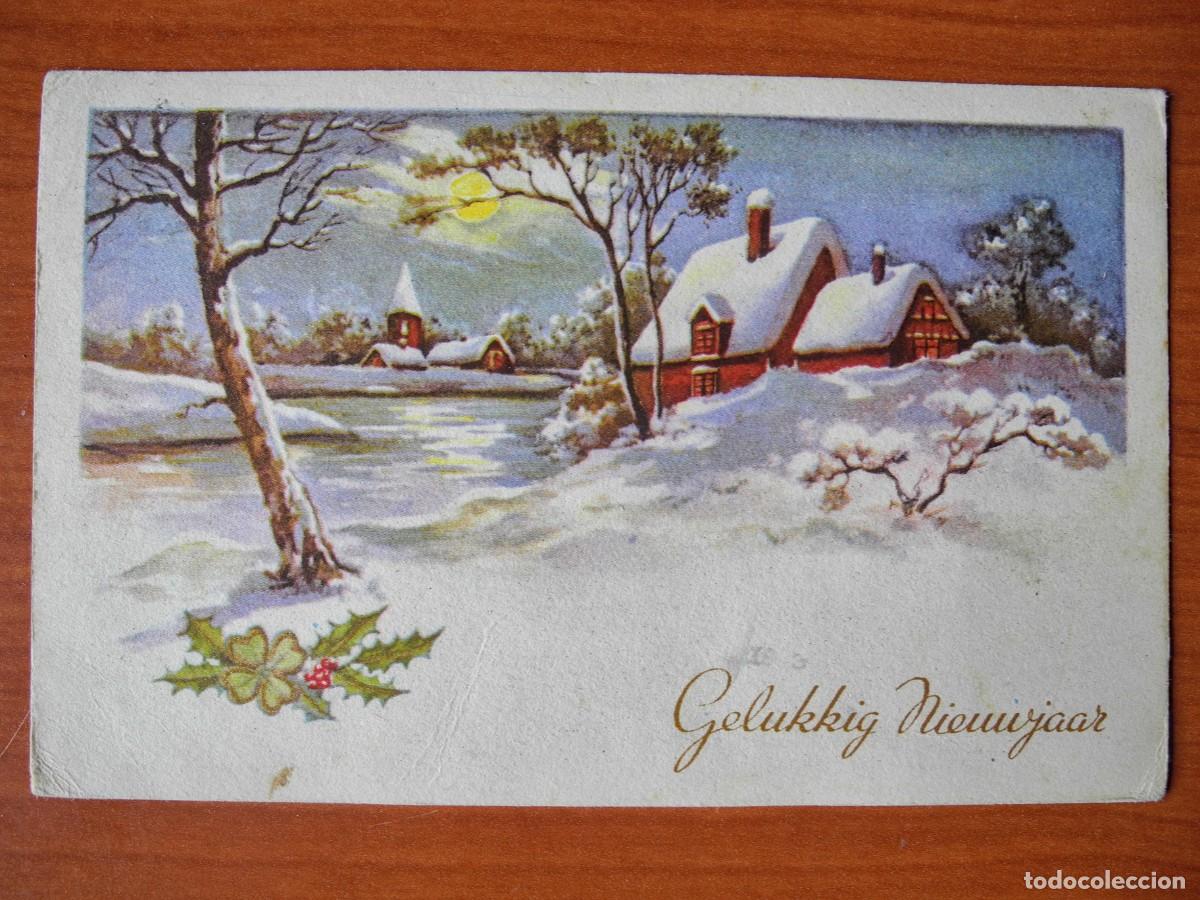 Postcards: Navidad. Paisaje nevado. R&iacute;o Circulada sin sello 1951 14x9