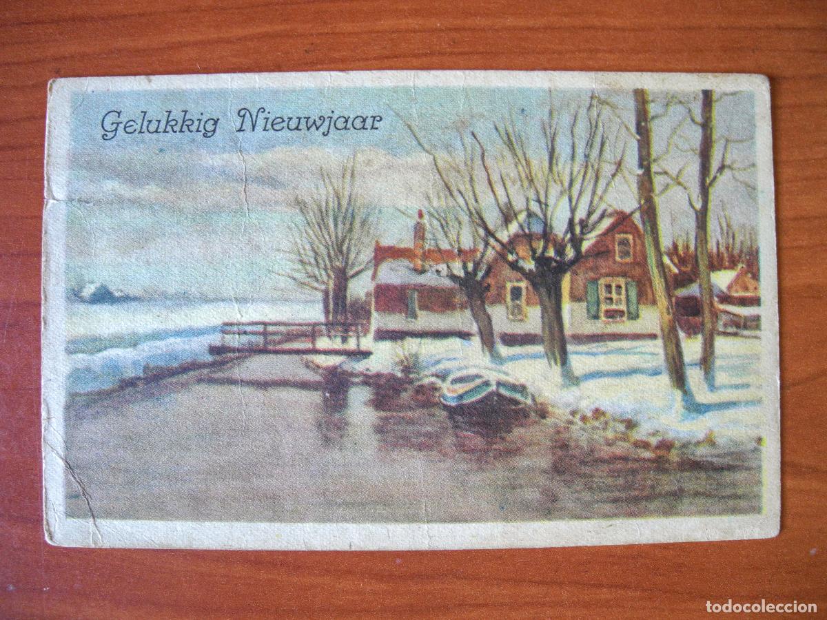 Postcards: Navidad. Paisaje nevado. R&iacute;o Puente. Circulada sin sello 14x9