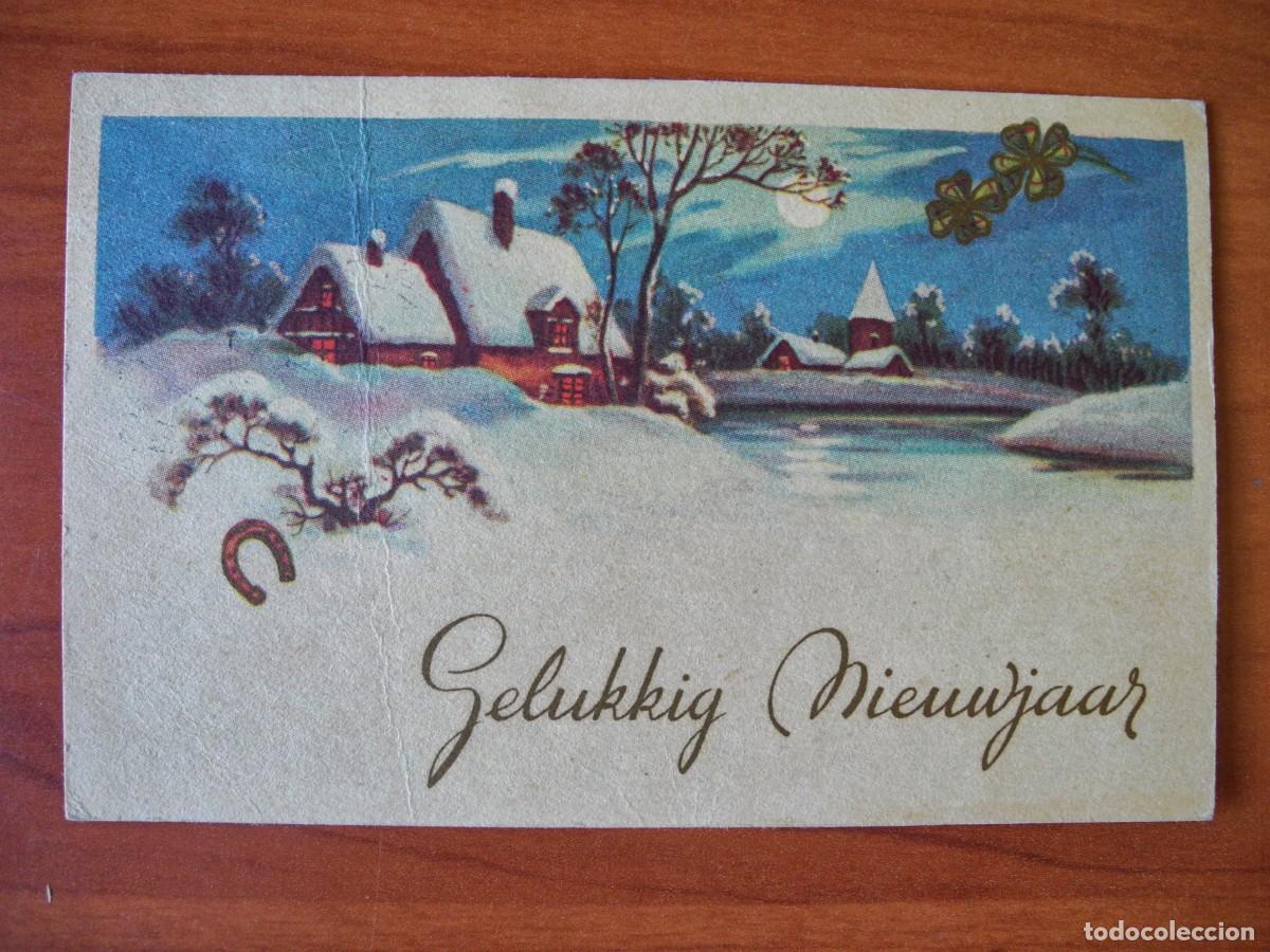 Postcards: Navidad. Paisaje nevado. R&iacute;o. Circulada sin sello 1952 14x9