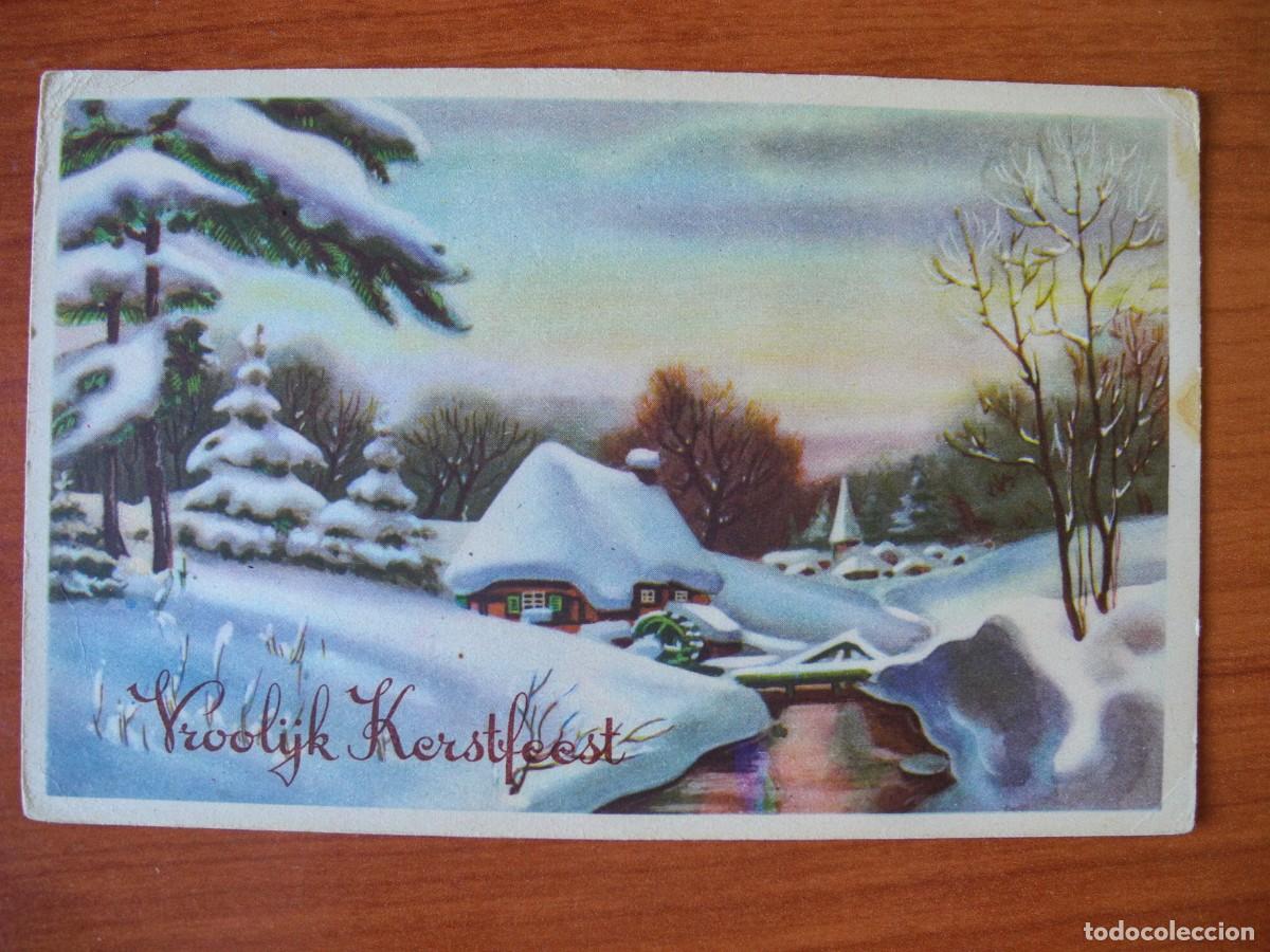 Postcards: Navidad. Bonito paisaje nevado. R&iacute;o. Nueva 14x9