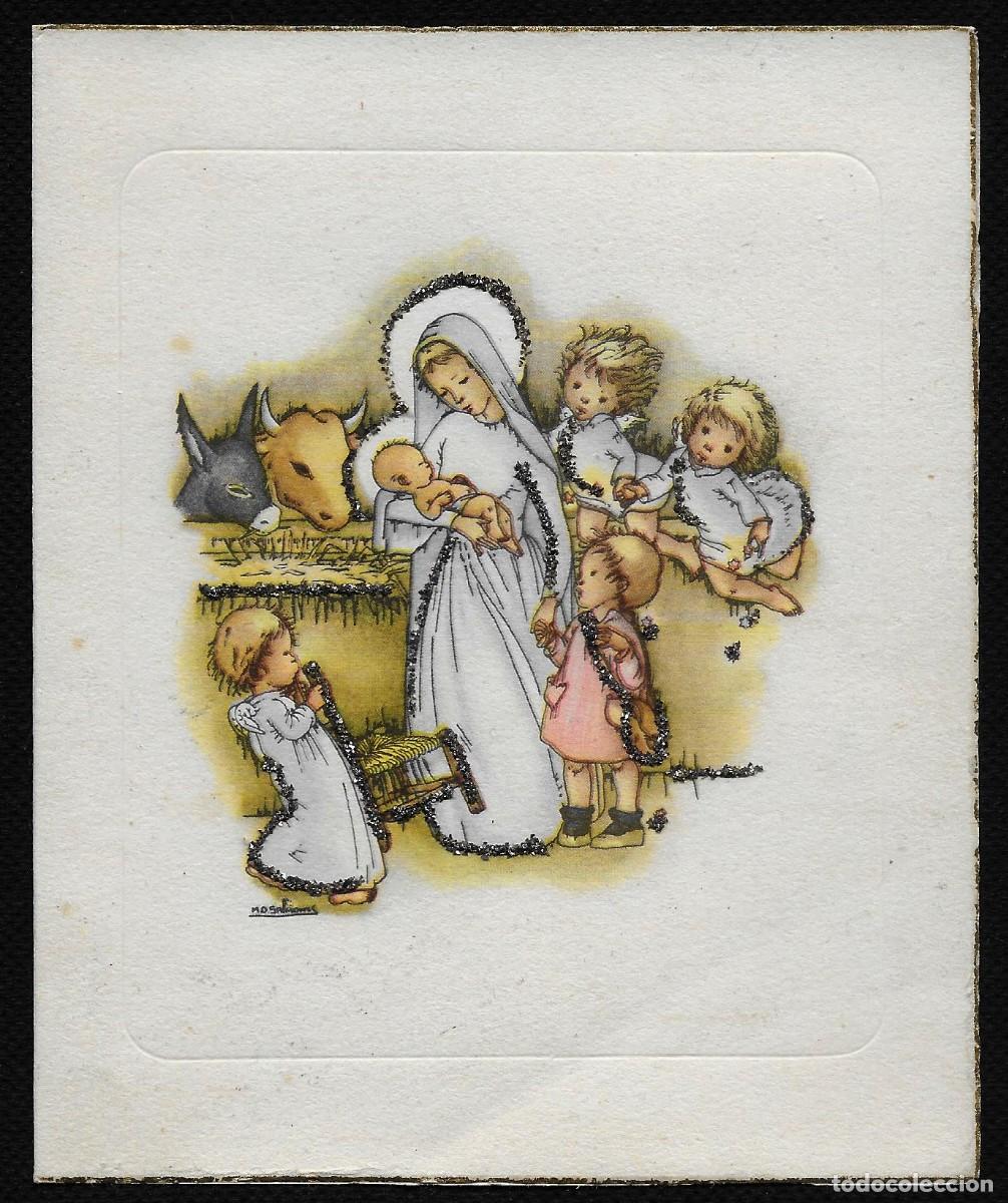 Postcards: 2066L -SALMONS- BEL&Eacute;N,ADORACI&Oacute;N AL NI&Ntilde;O -EDICIONES JBR 255 - DIPTICA 13,3X11 CM - PURPURINAS