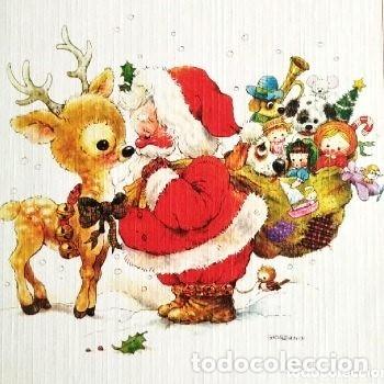 Postais: 2094L - GIORDANO - SANTA CLAUS CARGADO DE REGALOS- CON SU AMIGO EL RENO- PRECIOSA POSTAL 16X11,5 CM
